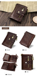 NNEDSZ Coffee Genuine Leather Tri-Fold Wallet - Fashionable Multi-Card Men's and Women's Wallet