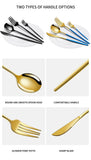 NNEDSZ White And Gold Patchwork Colours 410 Stainless Steel 16-Piece Flatware Set - Elegant Dinnerware with Knife, Fork, Spoon for 4 People