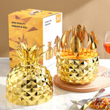 NNEDSZ Gold Creative Pineapple-Shaped 410 Stainless Steel 24-Piece Cutlery Set – Elegant 6-Person Dining Gift Set