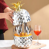 NNEDSZ Silver Creative Pineapple-Shaped 410 Stainless Steel 24-Piece Cutlery Set - Elegant 6-Person Dining Gift Set