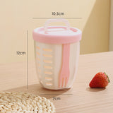 NNEDSZ 2 Pcs Pink Portable Leakproof Fruit and Salad Storage Box with Draining Function, Sealed Fresh-Keeping Bento Lunch Box with Fork, AS+PP+Silicone Material