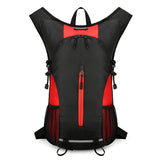 NNEDSZ Black and Red Patchwork Style Lightweight Outdoor Cycling Backpack - Durable and Water-Resistant Oxford Fabric, Large Capacity Sports Hiking Bag, Unisex Design
