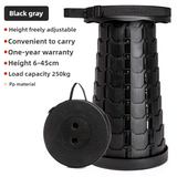 NNEDSZ Black Portable Outdoor Telescopic Folding Stool with 100 Weight-Bearing Buckles, Lightweight and Compact Design, Perfect for Fishing, Camping, and Travel