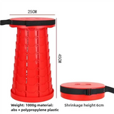 NNEDSZ Red Portable Outdoor Telescopic Folding Stool with 100 Weight-Bearing Buckles, Lightweight and Compact Design, Perfect for Fishing, Camping, and Travel