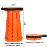 NNEDSZ Orange Portable Outdoor Telescopic Folding Stool with 100 Weight-Bearing Buckles, Lightweight and Compact Design, Perfect for Fishing, Camping, and Travel