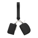 NNEDSZ Black Portable Ladies Wrist Bag - Mini Wallet for Cards, Coins, and Keys, Lightweight and Stylish Organizer, Perfect for Daily Use