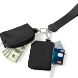 NNEDSZ Black And Grey Portable Ladies Wrist Bag - Mini Wallet for Cards, Coins, and Keys, Lightweight and Stylish Organizer, Perfect for Daily Use