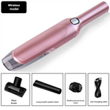NNEDSZ Pink Wireless Handheld Car Vacuum Cleaner - 8000Pa Suction, USB Rechargeable, Wet & Dry Use, Lightweight with Washable Filter, 40-Minute Runtime, Multi-Functional Brush Attachments