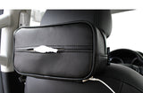NNEDSZ Black Multifunctional PU Leather Car Tissue Box Holder – Compact, Stylish, and Easy to Install with Headrest and Sun Visor Mounting Options