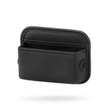 NNEDSZ Black PU Leather Car Storage Organizer with Dual Charging Holes and Inner Mesh Pocket, Multi-functional Door Handle Hanging Bag for Phones and Accessories, Lightweight and Durable
