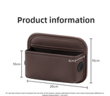 NNEDSZ Black PU Leather Car Storage Organizer with Dual Charging Holes and Inner Mesh Pocket, Multi-functional Door Handle Hanging Bag for Phones and Accessories, Lightweight and Durable