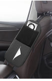 NNEDSZ Black Multifunctional Car Seat Side Organizer with PU Leather Tissue Holder and Mesh Pocket – Compact Storage Bag for Phones and Accessories(Mobile phones and tissues are filming props, not included)