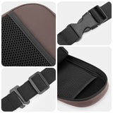 NNEDSZ Coffee Multifunctional Car Seat Side Organizer with PU Leather Tissue Holder and Mesh Pocket - Compact Storage Bag for Phones and Accessories(Mobile phones and tissues are filming props, not included)