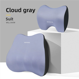 NNEDSZ Cloud Grey Memory Foam Car Seat Neck and Lumbar Support Set - Ergonomic Cushion for Office, Home, and Driving