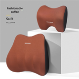 NNEDSZ Coffee Memory Foam Car Seat Neck and Lumbar Support Set - Ergonomic Cushion for Office, Home, and Driving