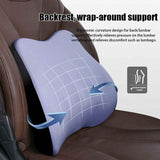 NNEDSZ Coffee Memory Foam Car Seat Neck and Lumbar Support Set - Ergonomic Cushion for Office, Home, and Driving