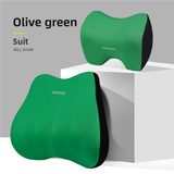 NNEDSZ Green Memory Foam Car Seat Neck and Lumbar Support Set - Ergonomic Cushion for Office, Home, and Driving
