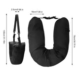 NNEDSZ Black Waterproof Portable Refillable Travel Neck Pillow with Storage Bag – Lightweight and Compact for Airplane, Car, and Train – Multi-Purpose Travel Organizer