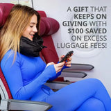 NNEDSZ Black Waterproof Portable Refillable Travel Neck Pillow with Storage Bag – Lightweight and Compact for Airplane, Car, and Train – Multi-Purpose Travel Organizer