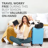 NNEDSZ Black Waterproof Portable Refillable Travel Neck Pillow with Storage Bag – Lightweight and Compact for Airplane, Car, and Train – Multi-Purpose Travel Organizer