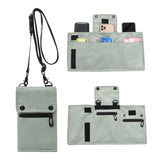 NNEDSZ Grey Water-Resistant Nylon Crossbody Phone Bag – Compact Travel Wallet & Card Holder for Men and Women(Mobile phones and cards are shooting props, not included)