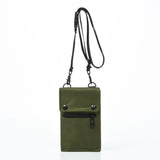 NNEDSZ Green Water-Resistant Nylon Crossbody Phone Bag - Compact Travel Wallet & Card Holder for Men and Women(Mobile phones and cards are shooting props, not included)