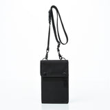 NNEDSZ Black Water-Resistant Nylon Crossbody Phone Bag - Compact Travel Wallet & Card Holder for Men and Women(Mobile phones and cards are shooting props, not included)