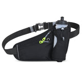 NNEDSZ Black Hydration Running Waist Pack – Waterproof Lightweight Sports Belt with Bottle Holder(Water bottles are filming props, not included)