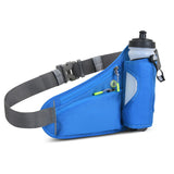 NNEDSZ Blue Hydration Running Waist Pack - Waterproof Lightweight Sports Belt with Bottle Holder(Water bottles are filming props, not included)