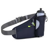 NNEDSZ Dark Blue Hydration Running Waist Pack - Waterproof Lightweight Sports Belt with Bottle Holder(Water bottles are filming props, not included)