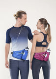 NNEDSZ Dark Blue Hydration Running Waist Pack - Waterproof Lightweight Sports Belt with Bottle Holder(Water bottles are filming props, not included)