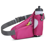 NNEDSZ Rose Red Hydration Running Waist Pack - Waterproof Lightweight Sports Belt with Bottle Holder(Water bottles are filming props, not included)
