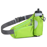 NNEDSZ Bright Green Hydration Running Waist Pack - Waterproof Lightweight Sports Belt with Bottle Holder(Water bottles are filming props, not included)
