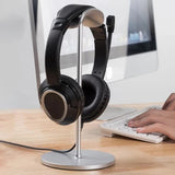 NNEDSZ Silver Universal Aluminum Headphone Stand - Durable Detachable Desktop Headset Holder