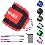 NNEDSZ Pink Set (2 Ankle Straps + 3 elastic ropes + 1 mesh bag) Adjustable Ankle Straps for Leg and Glute Training - EVA Padded Gym Foot Straps