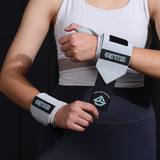 NNEDSZ 1 Pair Grey Heavy-Duty Gym Wrist Wraps for Weightlifting, Powerlifting, and Injury Prevention