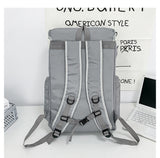 NNEDSZ Grey Trendy Street Style Backpack - Large Capacity for Hiking, Students & Everyday Use