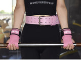 NNEDSZ 1 Pair Pink Durable Gym Palm Guard with Ultra-fiber Leather for Heavy Lifting – Wrist Support Straps for Pull-ups and Deadlifts