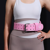 NNEDSZ Size L Pink Professional Weightlifting Belt with Sponge Padding for Deep Squat and Deadlift - Men and Women Fitness Support