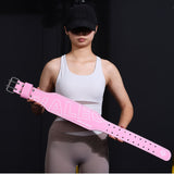 NNEDSZ Size L Pink Professional Weightlifting Belt with Sponge Padding for Deep Squat and Deadlift - Men and Women Fitness Support