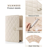 NNEDSZ 1 Piece Off White Luxury Leather Loose-Leaf Jewelry Organizer - Portable Large-Capacity Storage Book for Earrings and Necklaces(Jewellery is a shooting prop and is not included)