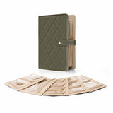 NNEDSZ 1 Piece Dark Green Luxury Leather Loose-Leaf Jewelry Organizer - Portable Large-Capacity Storage Book for Earrings and Necklaces(Jewellery is a shooting prop and is not included)