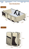 NNEDSZ Dark Blue Multifunctional Foldable Baby Crib Mommy Bag | Large Capacity Diaper Bag | Portable Shoulder and Handheld Baby Essentials Bag