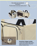NNEDSZ Grey-Blue Patchwork Multifunctional Foldable Baby Crib Mommy Bag | Large Capacity Diaper Bag | Portable Shoulder and Handheld Baby Essentials Bag
