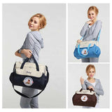 NNEDSZ Small Coffee Fashionable Large-Capacity Cartoon Bear Shoulder Crossbody Mommy Bag - Stylish and Functional Diaper Bag