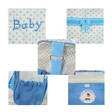 NNEDSZ Small Dark Blue Fashionable Large-Capacity Cartoon Bear Shoulder Crossbody Mommy Bag - Stylish and Functional Diaper Bag