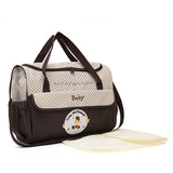 NNEDSZ Large Coffee Fashionable Large-Capacity Cartoon Bear Shoulder Crossbody Mommy Bag - Stylish and Functional Diaper Bag