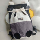 NNEDSZ Size XXL Beige-Brown Patchwork Pet Backpack Dog Carrier Cat Travel Bag - Breathable, Portable & Hands-Free Four-Leg Design