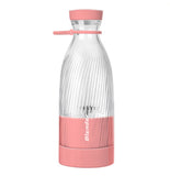 NNEDSZ Pink Portable Rechargeable Blender Bottle, 500ml, USB Charging, 1200mAh, with 304 Stainless Steel Blade - For Smoothies and Juices On-The-Go