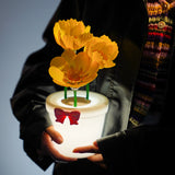 NNEDSZ Yellow Flowers Silicone Touch Flower Aromatherapy Night Light Pot - Romantic Home Decor for Kids and Adults